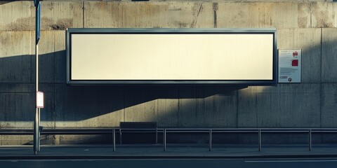 Poster - A large empty billboard on a wall along the street, featuring banners that allow space for your own text.