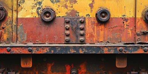 Aufkleber - Old, rusty surface on a locomotive wall with copyspace, background, abstract.