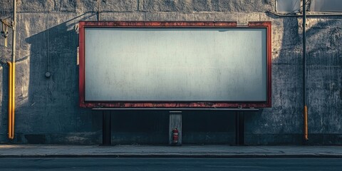 Poster - A large empty billboard on a street wall, with banners that allow you to insert your own text.