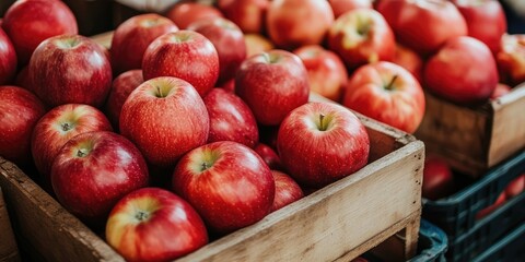 Canvas Print - Red apples at the farmers market