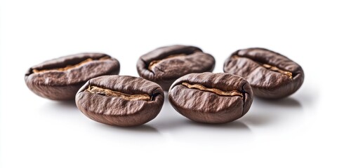 Poster - Coffee beans on a white background.