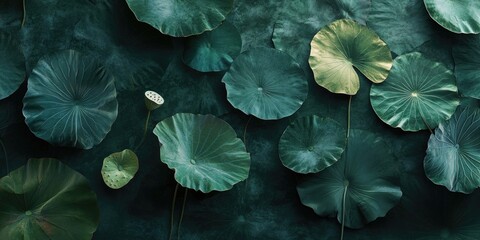 Aufkleber - lotus leaf backdrop