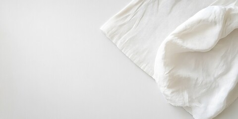 Aufkleber - White napkin on a white background. Copy space.