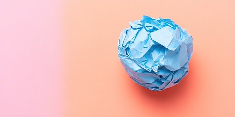 Aufkleber - Crumpled paper ball on a colored background.