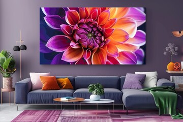 Wall Mural - Modern bright interiors. 3D rendering illustration