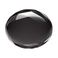 Poster - sleek, round glass paperweight with smooth, reflective surface isolated on white background, showcasing its elegant and minimalist design