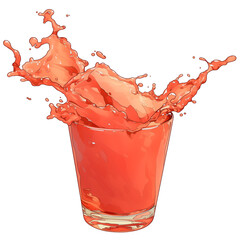 Poster - vibrant splash of pink lemonade erupts from glass, isolated on white background, capturing dynamic and refreshing moment