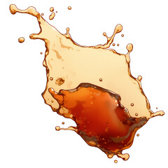 Aufkleber - splash of spiced cider captured mid air, isolated on white background, showcasing its vibrant amber hues and dynamic motion