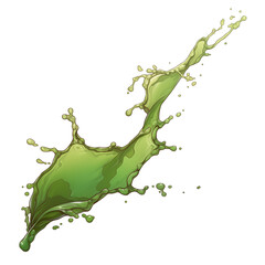 Aufkleber - dynamic splash of green tea captured mid air, isolated on white background, showcasing vibrant colors and fluid motion. splash forms artistic shape, emphasizing freshness and energy