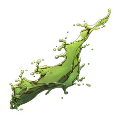 Aufkleber - dynamic splash of green tea isolated on white background, capturing motion and energy