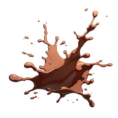 Aufkleber - dynamic splash of hot chocolate captured mid air against white background, showcasing rich, creamy texture and vibrant movement of liquid
