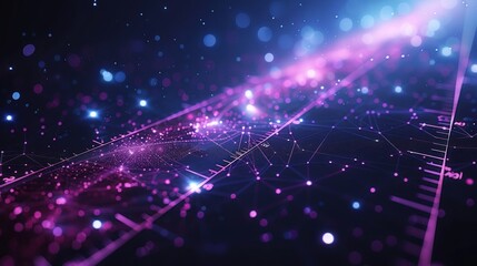 Abstract digital network with glowing lines and nodes, representing data flow and connection.