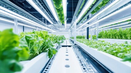 Leinwandbilder - A high-tech agriculture research facility, with vertical farms and automated harvesting systems, Agricultural technology style
