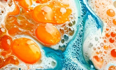 Fototapete - Vibrant Soap Bubbles in Colorful Abstract Macro Photography : Generative AI