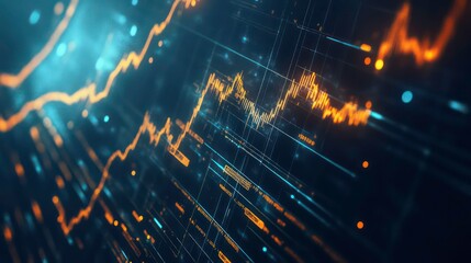 Wall Mural - abstract composition of metrics and indicators charting an upward trajectory