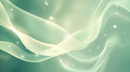 Wall Mural - Abstract Green and Yellow Waves