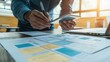 © PJ Gallery - Analyzing business data with technology tools office environment infographics digital workspace professional insight