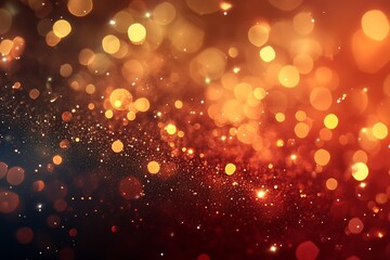 Fototapete - Vibrant Golden Bokeh Background With Sparkling Lights for Festive Celebrations and Luxurious Designs : Generative AI