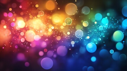 Poster - Vibrant multicolored bokeh light background ideal for festive celebrations or abstract design : Generative AI
