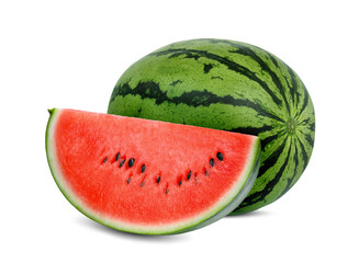 Wall Mural - watermelon with slice isolated, png