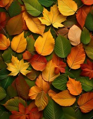 Canvas Print - Autumn leaves in warm colors. A vibrant fall backdrop.