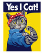 © warrock art - YES I CAT VINTAGE CARTOON ILLUSTRATION