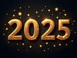 © Niphon - Set of 2025 New Year gold numbers for greeting cards, banners or posters illustration.