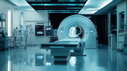 Aufkleber - An advanced medical imaging facility with MRI and CT scanners providing detailed anatomical scans, Medical imaging technology style, photo of