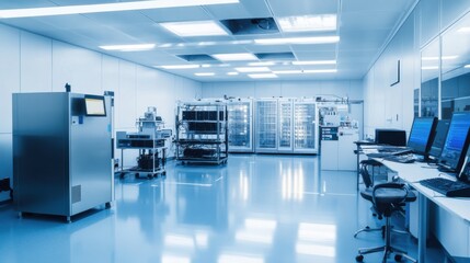 Aufkleber - An advanced quantum computing lab, clean room with quantum computers and cooling systems, Quantum Computing style