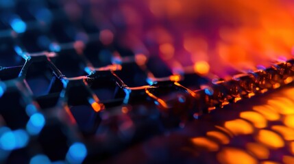 Poster - An extreme close-up of a carbon nanotube transistor, showcasing nanoscale electronics and conductivity properties, Nanoelectronics technology style