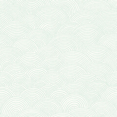  Fish-scale irregular mosaic background. Seamless Japanese style Half-circle grid dotted pattern. Oriental Asian wavy ornament. Abstract geometric monochrome vector texture.