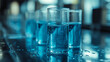 © Yoonnam - row of test tubes with liquid droplets inside highlighting scientific experimentation, research, and innovation in a laboratory setting