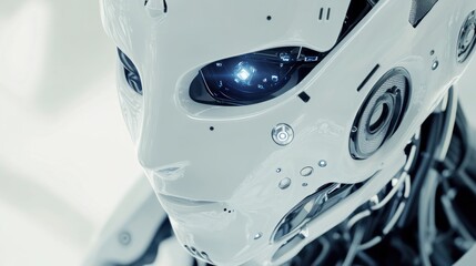 Aufkleber - An extreme close-up of a humanoid robot's adaptive learning algorithm interface, showcasing machine learning and autonomous decision-making capabilities, Robotics technology style