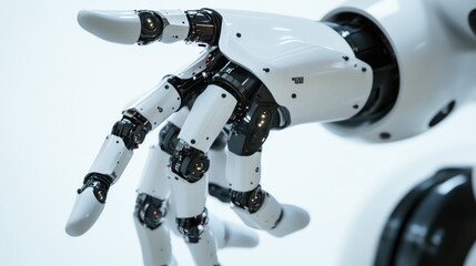 Poster - An extreme close-up of a humanoid robot's advanced gesture recognition sensors, demonstrating precise motion detection and interactive capabilities, Robotics technology style