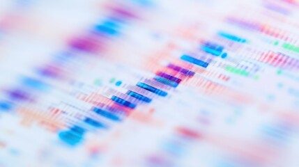 Leinwandbilder - An extreme close-up of a personalized medicine genetic sequencing report, illustrating genomic data analysis for tailored treatments, Genomics technology style