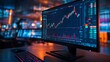 © LuvTK - A high-resolution image of a PC monitor displaying a cryptocurrency trading chart with strong market momentum, showing a bullish surge followed by a bearish decline.