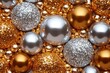 © Sanchai - Metallic abstract background with shimmering silver and gold circles, adding a luxurious texture