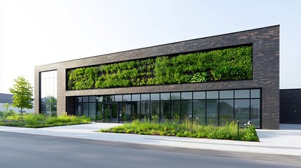 Aufkleber - Sustainable eco friendly architecture project showcasing innovative green building materials and construction solutions for energy efficient and environmentally friendly development