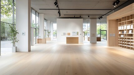 Fototapete - Cutting Edge Eco Friendly Building Materials Showcased in a Modern Sustainable Architectural Concept  Innovative use of green technology and materials in a clean