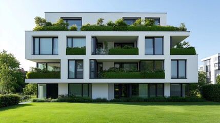 Aufkleber - Innovative green materials and technologies showcased in a detailed sustainable architectural design concept for eco conscious modern buildings and structures