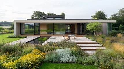 Fototapete - Innovative green materials and sustainable design elements showcased in a detailed concept for eco conscious architecture that promotes environmental responsibility and efficiency