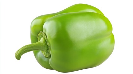 Wall Mural - a bright, crisp green bell pepper with a shiny, smooth surface