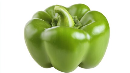 Wall Mural - a bright, crisp green bell pepper with a shiny, smooth surface
