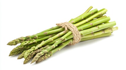 Wall Mural - a bundle of crisp, green asparagus spears arranged in a perfect bundle, their slender stalks promisi