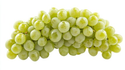 a cluster of fresh, green grapes still attached to their vine, their crisp texture and juicy interio