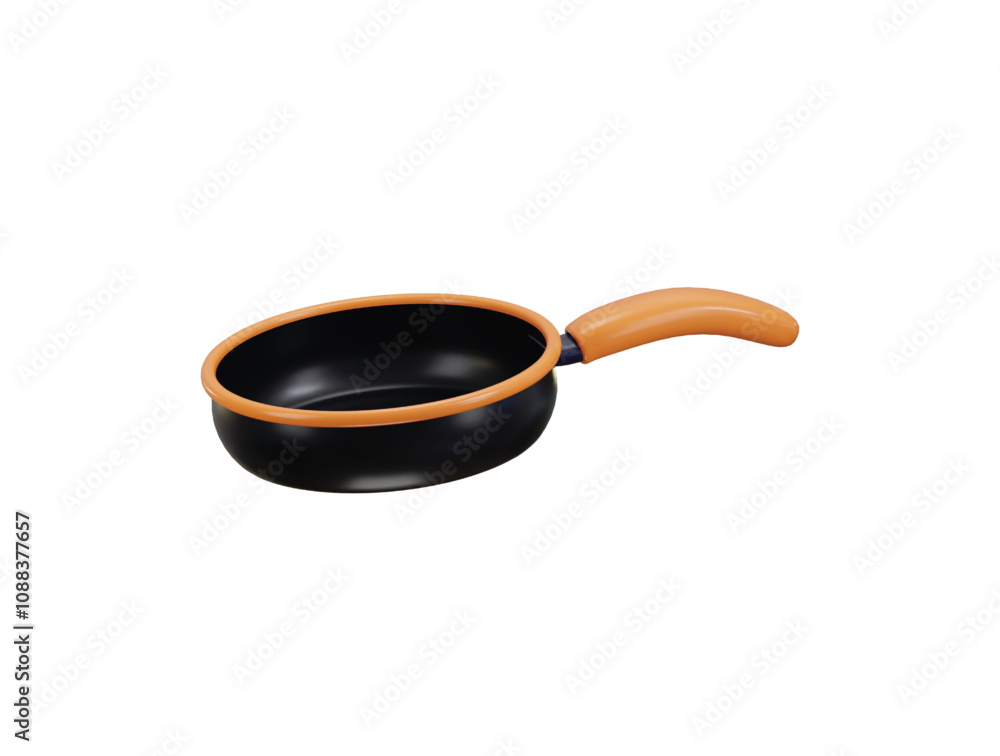 3D Cooking pan icon. Cooking pot, frying pan icon, pasta in saucepan ...