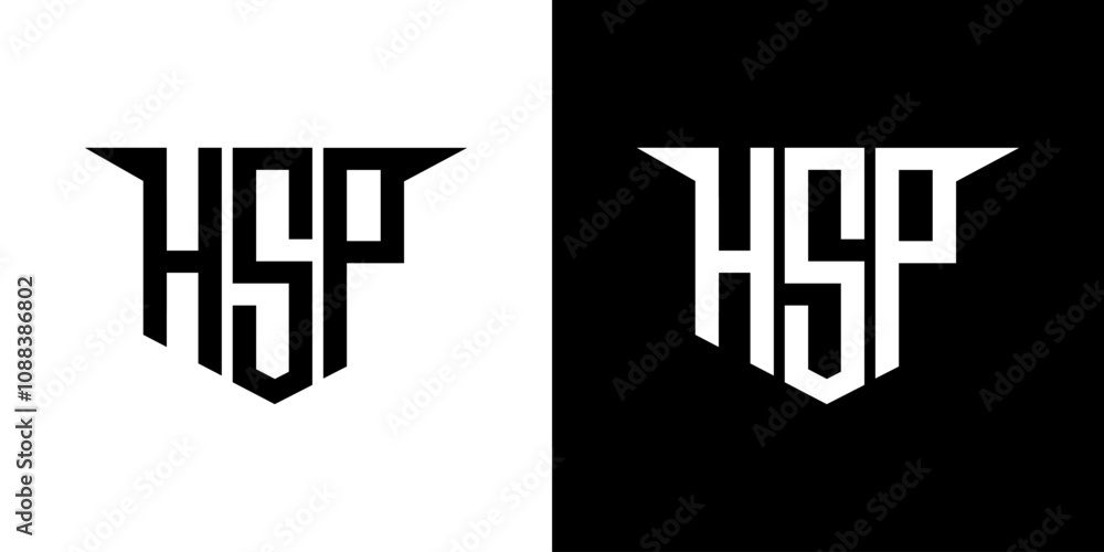 HSP letter logo design with white background in illustrator, vector ...