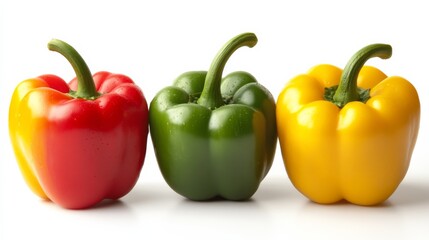 Wall Mural - a fresh crisp bell pepper trio in red, yellow, and green with their shiny