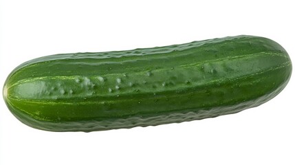 Wall Mural - a fresh crisp cucumber with a smooth, green skin and slight ridges, its straight shape and detailed 