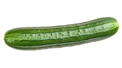 Wall Mural - a fresh crisp cucumber with a smooth, green skin and slight ridges, its straight shape and detailed 